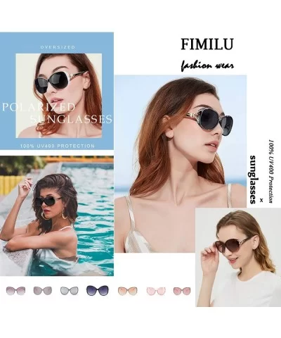 Classic Oversized Sunglasses for Women Polarized 100% UV400 Protection Lenses Ladies Fashion Retro HD Sun Glasses - CO19DI3GT...