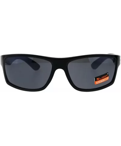 Classic Xloop Mens Mirror Lens 90s Rectangular Plastic Sunglasses - All Black - CZ18E9E7QMU $11.89 Sport