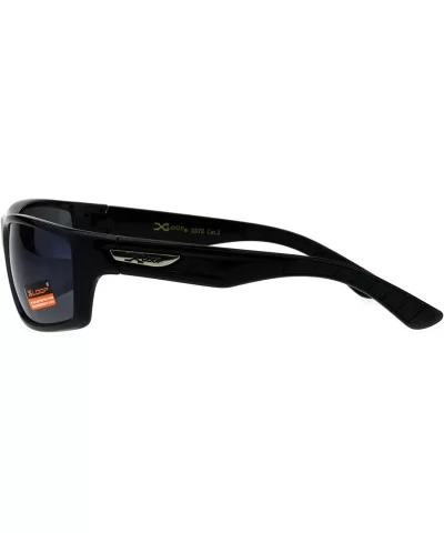 Classic Xloop Mens Mirror Lens 90s Rectangular Plastic Sunglasses - All Black - CZ18E9E7QMU $11.89 Sport