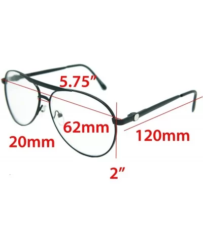 Vintage Classic Aviator Metal Reading Glasses - Black / Clear Reading Glasses Rj8027 - CR12H48YZ17 $25.35 Aviator