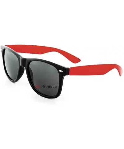 Retro Two Tone Dark Retro Classic Sunglasses Dark Lens Mens Womens Fashion (Red - 55) - C711EE6PJ1X $12.38 Wayfarer