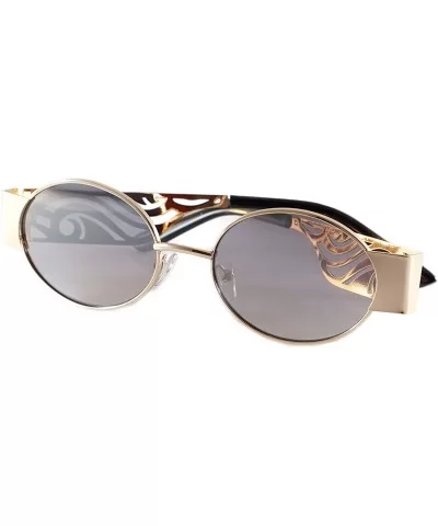 Fashion Forward Art Cut-Out Thick Metal Frame Oval Sunglasses A275 - Gold Mirror - C818SY53HLT $20.17 Oval