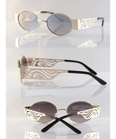 Fashion Forward Art Cut-Out Thick Metal Frame Oval Sunglasses A275 - Gold Mirror - C818SY53HLT $20.17 Oval