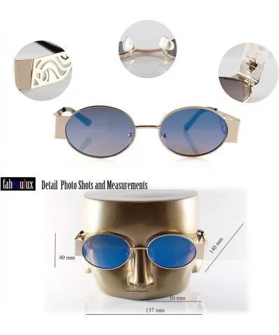 Fashion Forward Art Cut-Out Thick Metal Frame Oval Sunglasses A275 - Gold Mirror - C818SY53HLT $20.17 Oval