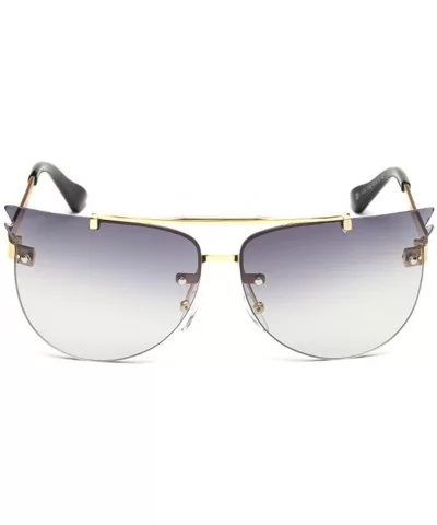 Rimless Cateye Sunglassess Nice Compliment For Lady New Sunglasses - Gold/Grey - CF126NIUDNX $26.28 Rimless