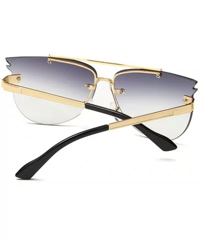 Rimless Cateye Sunglassess Nice Compliment For Lady New Sunglasses - Gold/Grey - CF126NIUDNX $26.28 Rimless