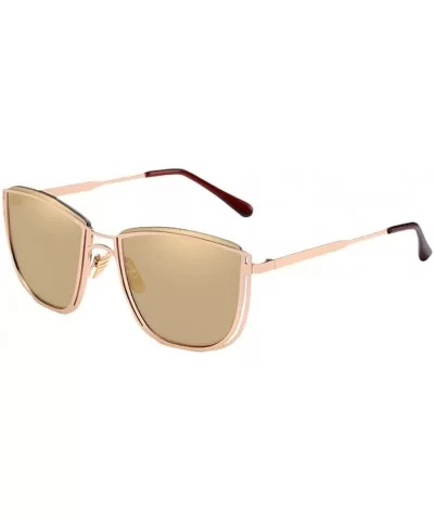 Square Retro Outdoor Travel Unisex Sunglasses with Exquisite Metal Frame - Gold - C818CGOTYM5 $23.32 Square