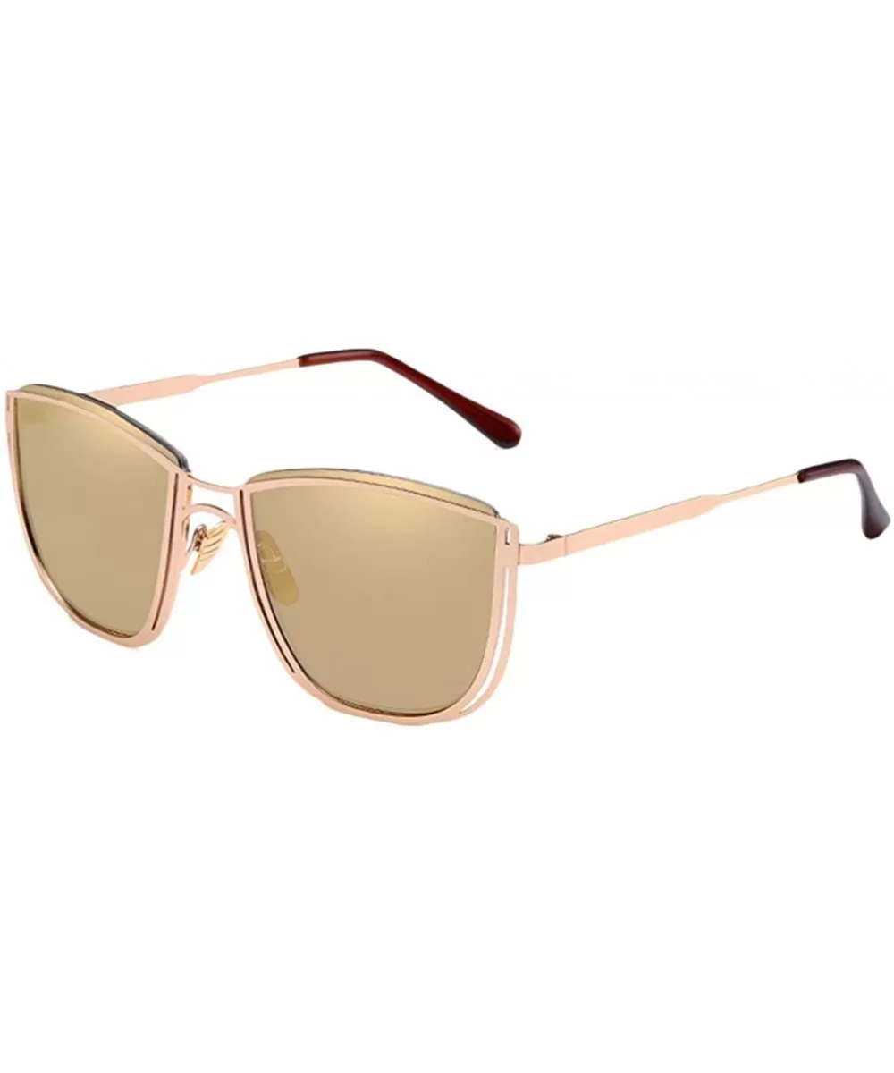 Square Retro Outdoor Travel Unisex Sunglasses with Exquisite Metal Frame - Gold - C818CGOTYM5 $23.32 Square