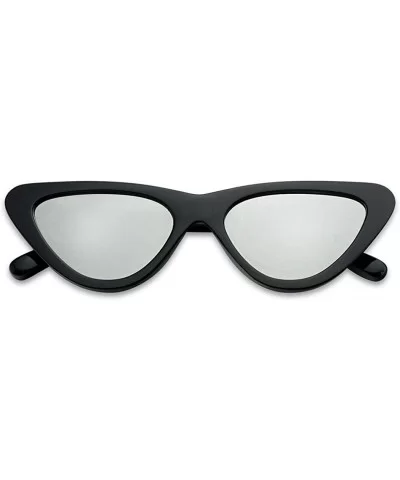 Retro Vintage Lolita Cat Eye Clout Goggle Style Tinted Lens Sunglasses - Black Frame Mirror - CV18IA9OGK2 $12.19 Oversized