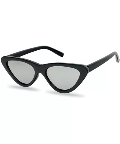 Retro Vintage Lolita Cat Eye Clout Goggle Style Tinted Lens Sunglasses - Black Frame Mirror - CV18IA9OGK2 $12.19 Oversized