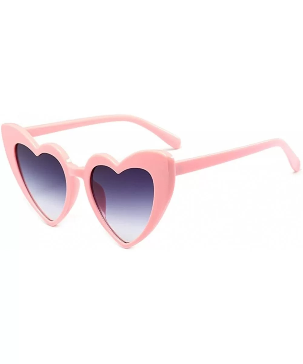 Heart Sunglasses Women Cat Eye Sun Glasses Retro Love Heart Shaped Glasses - Doublegray - CK18WWMKSLC $39.52 Cat Eye