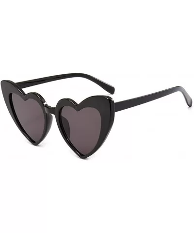 Heart Sunglasses Women Cat Eye Sun Glasses Retro Love Heart Shaped Glasses - Doublegray - CK18WWMKSLC $39.52 Cat Eye