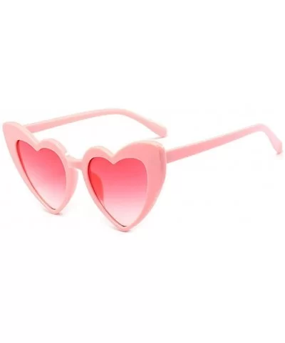 Heart Sunglasses Women Cat Eye Sun Glasses Retro Love Heart Shaped Glasses - Doublegray - CK18WWMKSLC $39.52 Cat Eye