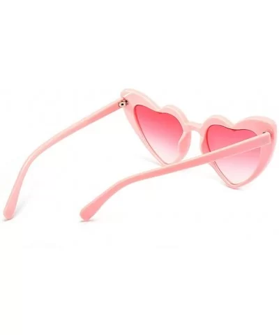 Heart Sunglasses Women Cat Eye Sun Glasses Retro Love Heart Shaped Glasses - Doublegray - CK18WWMKSLC $39.52 Cat Eye