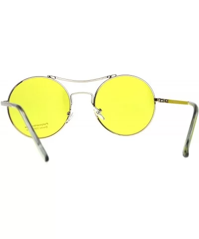 Vintage Fashion Womens Sunglasses Round Circle Metal Frame Color Lens - Gold (Yellow) - CL180OI9SUX $13.18 Round