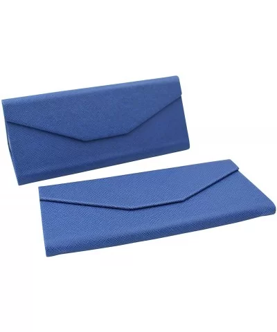 Solid Color Eco Leather Magnetic Folding Hard Case for Sunglasses - Eyeglasses - Reading Glasses - Navy - CQ192AEYW3L $13.65 ...