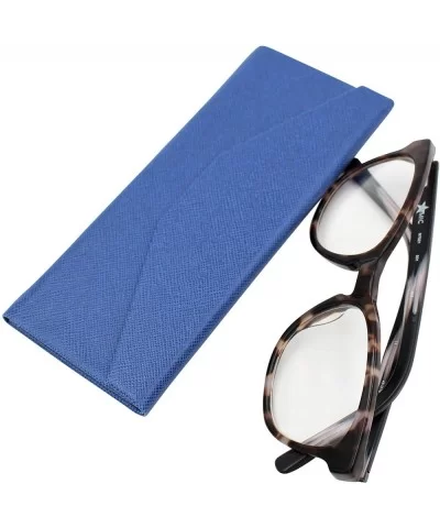 Solid Color Eco Leather Magnetic Folding Hard Case for Sunglasses - Eyeglasses - Reading Glasses - Navy - CQ192AEYW3L $13.65 ...