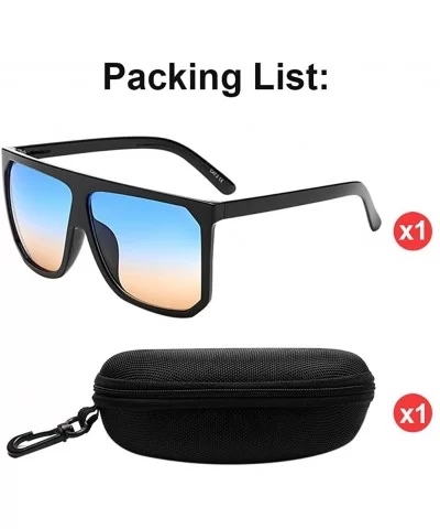 Classic Square Eyewear Mens Womens Stylish Driving Sunglasses Anti Glare - Blue - CQ18CXC2NQE $22.26 Square