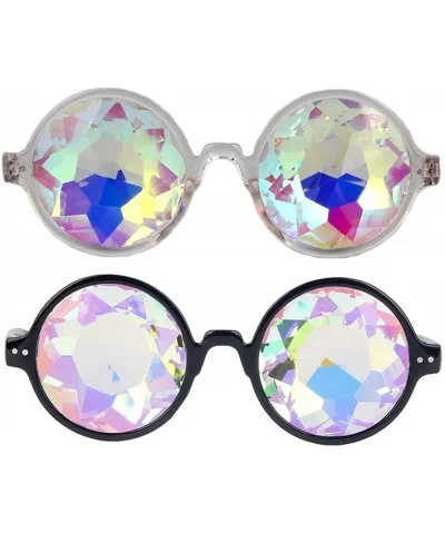 Kaleidoscope Glasses- Rainbow Prism Sunglasses Crystal Lens Goggles - Black+white - C718SL5GQ8K $33.52 Goggle