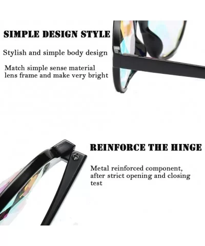 Kaleidoscope Glasses- Rainbow Prism Sunglasses Crystal Lens Goggles - Black+white - C718SL5GQ8K $33.52 Goggle