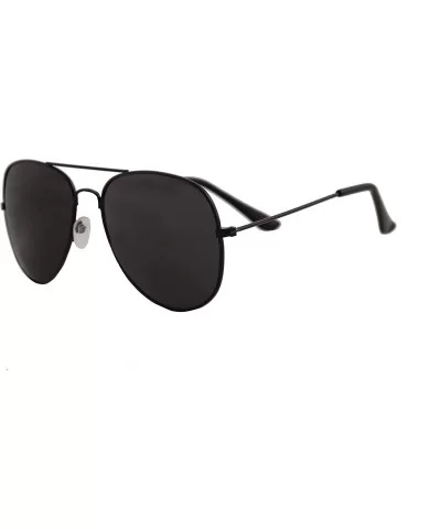 Metal Unisex Sunglasses Double Bridge Frame Aviator Black Lens - Black Metal Frame/ Black Lens - CB18GDT35C9 $13.78 Sport