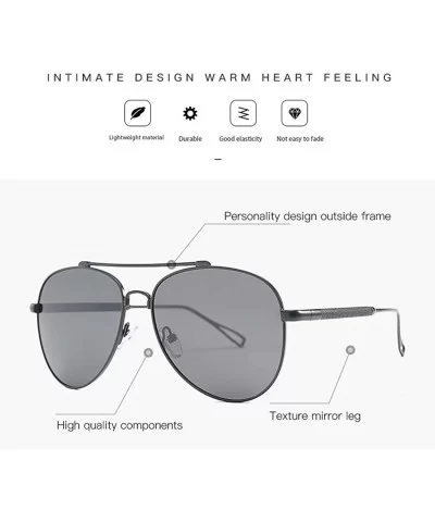 Men's Retro Polarized Sunglasses Outdoor Driving Sunglasses - Black Grey C1 - CG1904SEL2X $27.00 Square