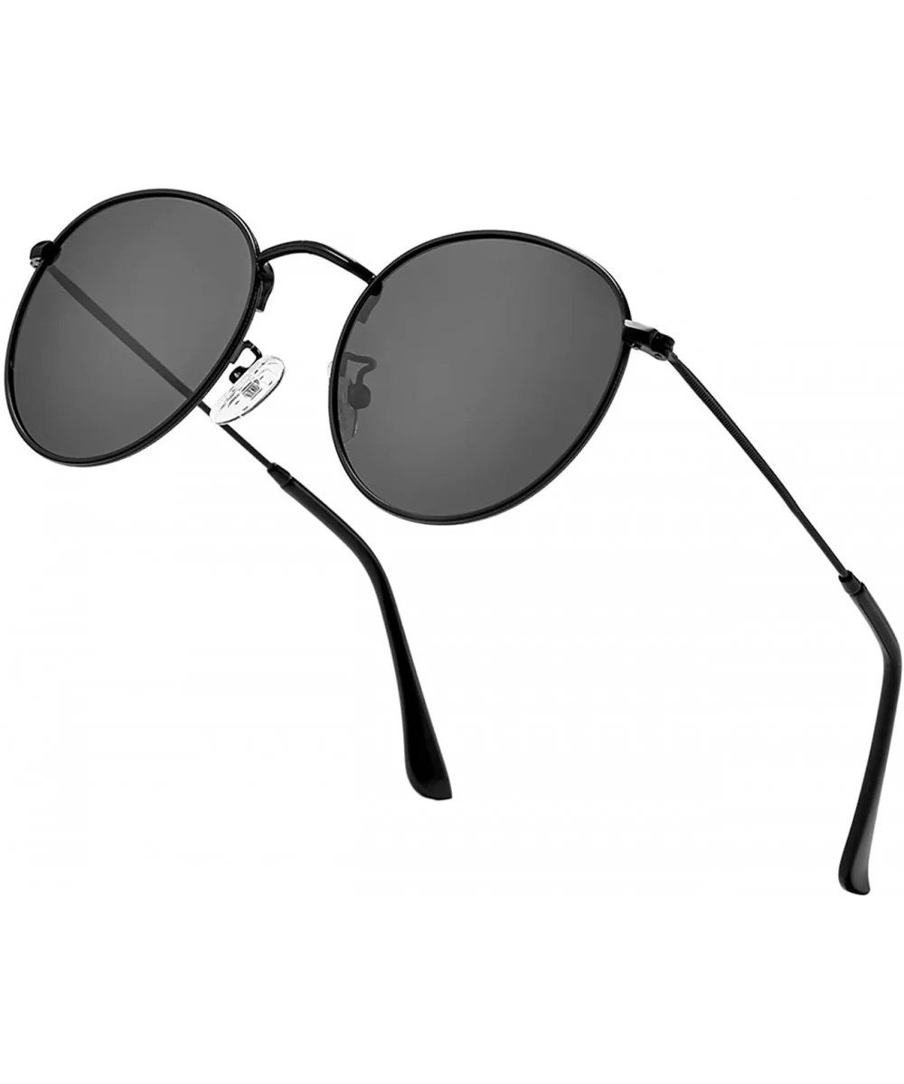 Small Round Polarized Sunglasses for Men Women Vintage Designer Style Circle Lens Sun Glasses - CX1992XGKGL $17.51 Round