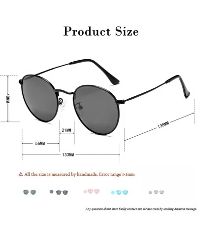 Small Round Polarized Sunglasses for Men Women Vintage Designer Style Circle Lens Sun Glasses - CX1992XGKGL $17.51 Round