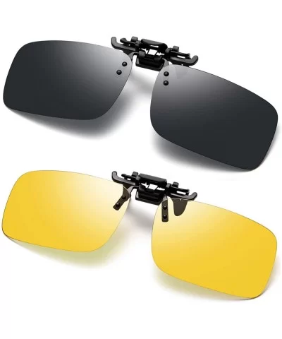 Polarized Sunglasses Anti Glare Fishing Prescription - Black + Night Yellow - CY1947W9GT3 $20.33 Rectangular