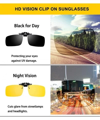 Polarized Sunglasses Anti Glare Fishing Prescription - Black + Night Yellow - CY1947W9GT3 $20.33 Rectangular