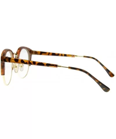 Unisex Cateye Half Frame Semi-Rimless Clear Lens Glasses Nerd Geek Casual Eyewear - Leopard - C5183W9Z20N $15.57 Semi-rimless