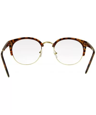 Unisex Cateye Half Frame Semi-Rimless Clear Lens Glasses Nerd Geek Casual Eyewear - Leopard - C5183W9Z20N $15.57 Semi-rimless