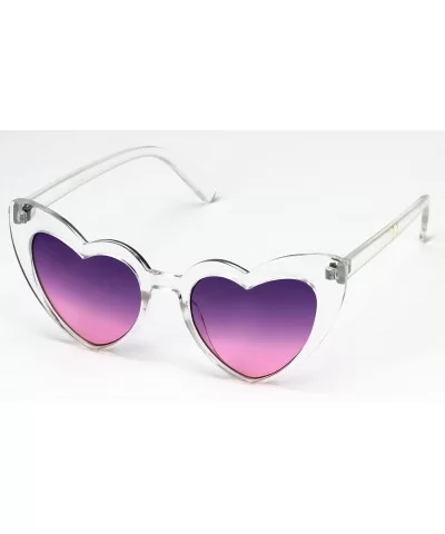 Fashion Love Heart Shaped Sunglasses For Women Girls Hippie Party Shade Sunglasses - Transparent / Purple Pink - CT180SU47TO ...