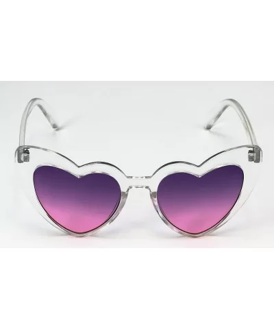 Fashion Love Heart Shaped Sunglasses For Women Girls Hippie Party Shade Sunglasses - Transparent / Purple Pink - CT180SU47TO ...