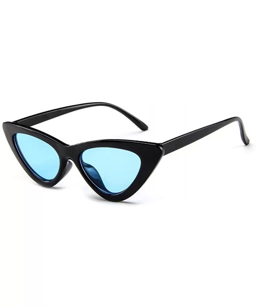 Cat Eye Sunglasses Vintage Mod Style Retro Sunglasses - Black Blue - CT18CMXW0KQ $26.92 Goggle