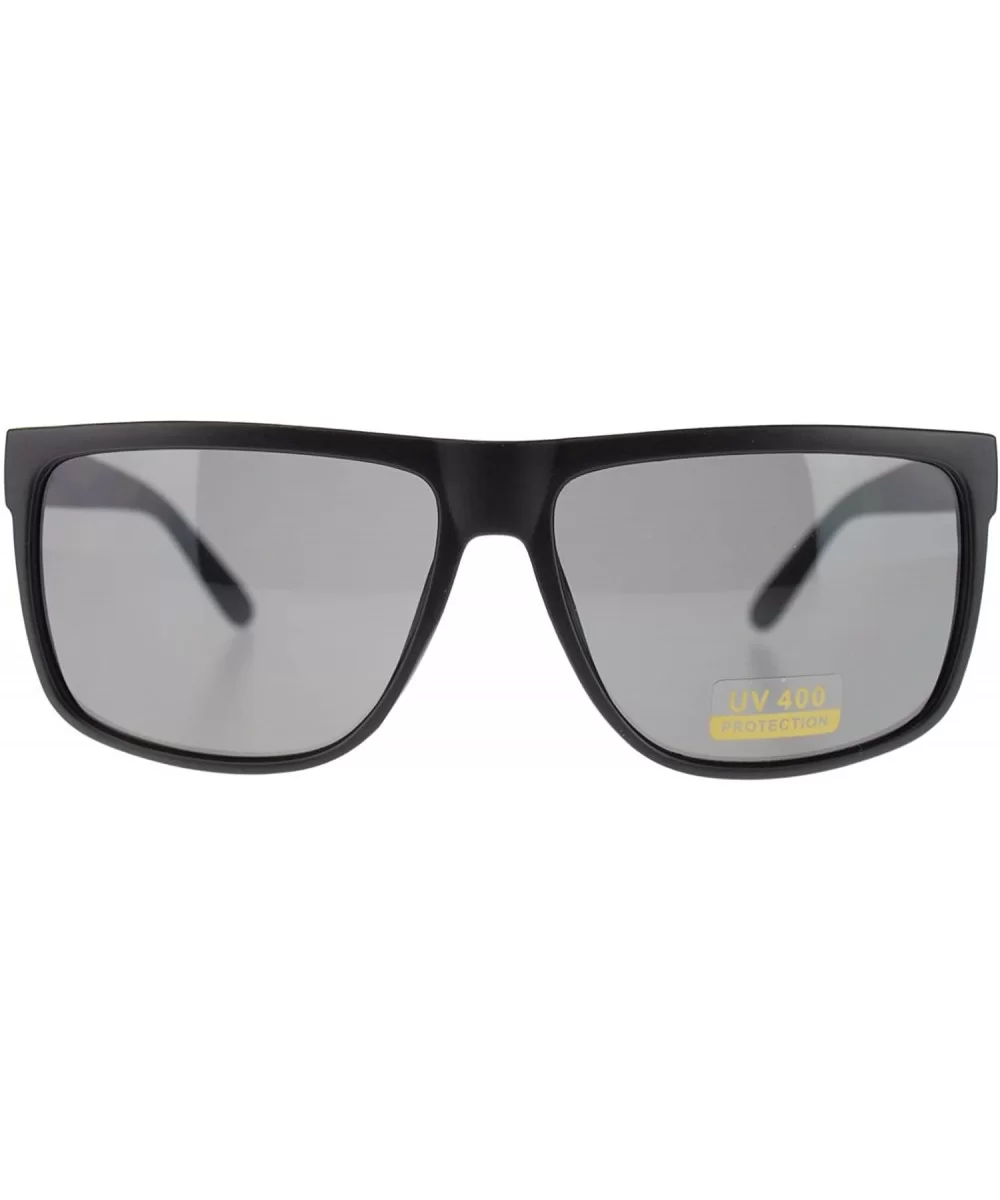 Mens Mobster Rectangular Flat Top Hardcore Gangster Sunglasses - Matte Black - C811MULY5YL $12.74 Rectangular