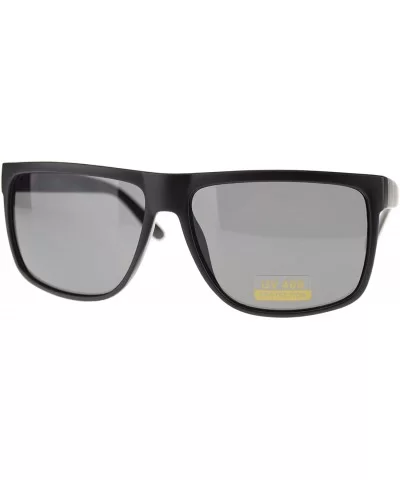 Mens Mobster Rectangular Flat Top Hardcore Gangster Sunglasses - Matte Black - C811MULY5YL $12.74 Rectangular