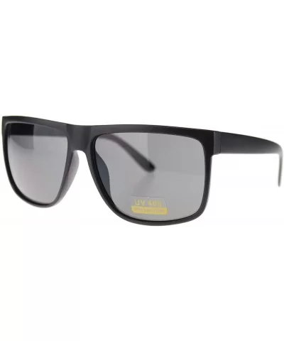 Mens Mobster Rectangular Flat Top Hardcore Gangster Sunglasses - Matte Black - C811MULY5YL $12.74 Rectangular