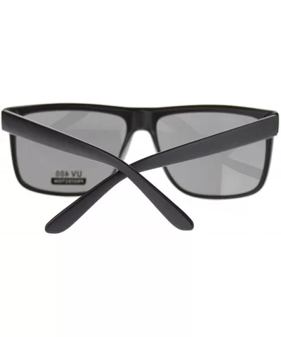 Mens Mobster Rectangular Flat Top Hardcore Gangster Sunglasses - Matte Black - C811MULY5YL $12.74 Rectangular