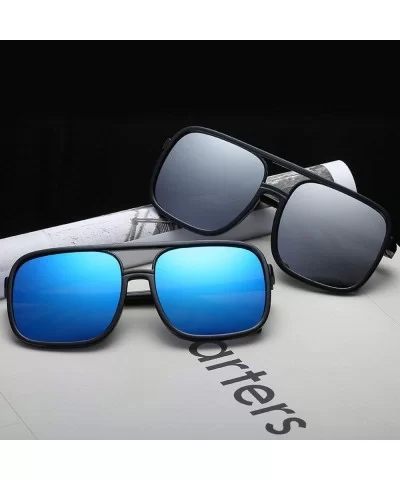 Square Sunglasses Men Brand Designer Mirror Women Sunglasses Male Sun Glasses Man - 15977 C8 Blucency - CP18S9TDTGG $16.38 Sq...