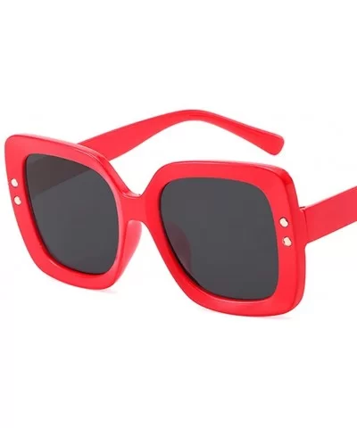 Unisex Sunglasses Fashion Bright Black Grey Drive Holiday Square Non-Polarized UV400 - Red Grey - C518RKGALGX $11.20 Square