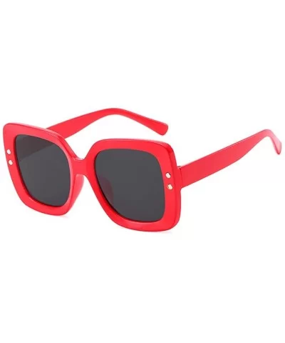 Unisex Sunglasses Fashion Bright Black Grey Drive Holiday Square Non-Polarized UV400 - Red Grey - C518RKGALGX $11.20 Square