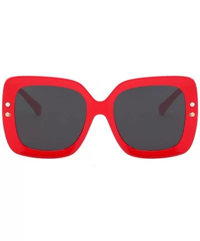 Unisex Sunglasses Fashion Bright Black Grey Drive Holiday Square Non-Polarized UV400 - Red Grey - C518RKGALGX $11.20 Square