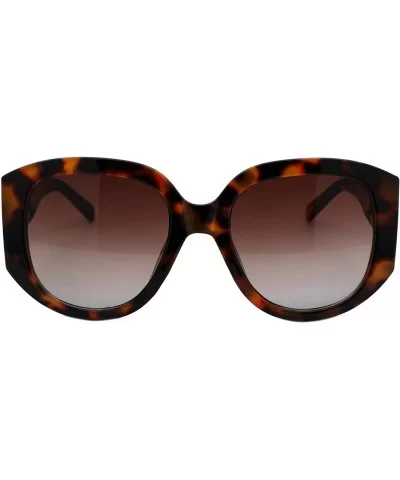 Womens Fashion Sunglasses Oversized Round Square Thick Temple UV 400 - Tortoise (Brown Grey) - CM19399UY5G $14.28 Oversized