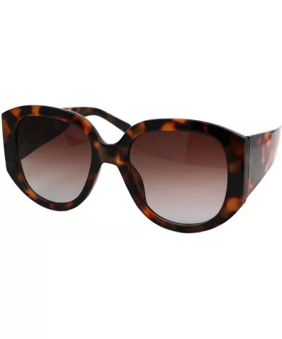 Womens Fashion Sunglasses Oversized Round Square Thick Temple UV 400 - Tortoise (Brown Grey) - CM19399UY5G $14.28 Oversized