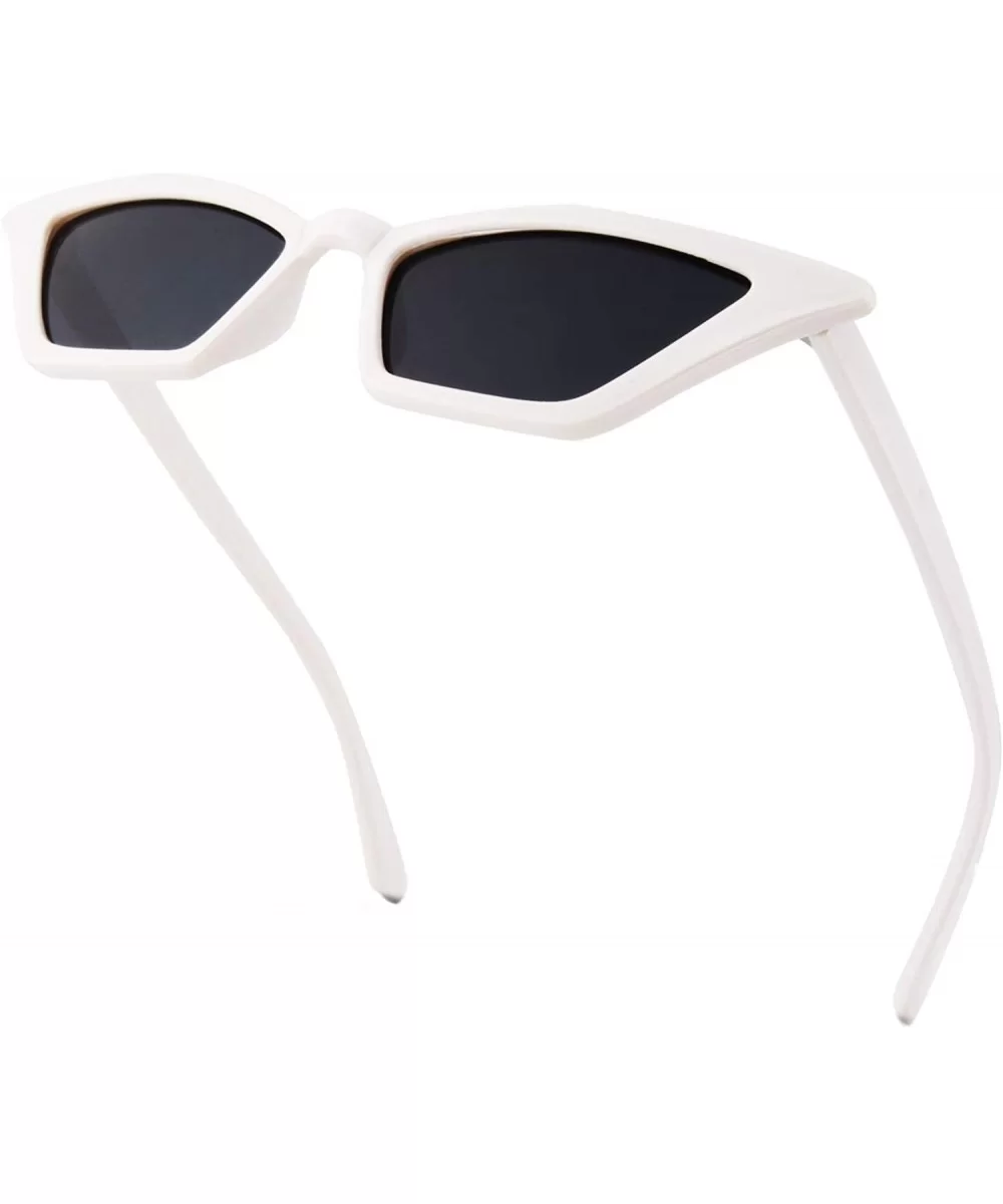 50s Cute Cat Eye Sunglasses Retro Sexy Mod Style Tinted Sun Glasses SR016 - B White Frame Grey Lens - CP18NE3YCW0 $17.42 Goggle