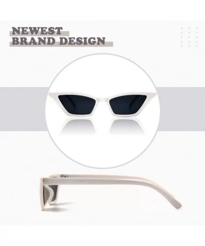 50s Cute Cat Eye Sunglasses Retro Sexy Mod Style Tinted Sun Glasses SR016 - B White Frame Grey Lens - CP18NE3YCW0 $17.42 Goggle