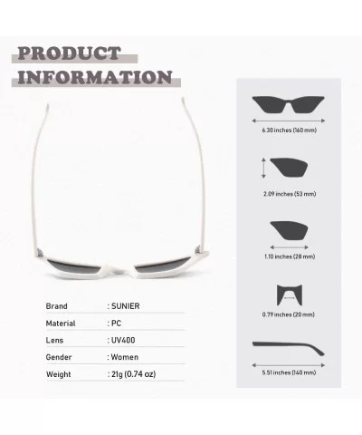 50s Cute Cat Eye Sunglasses Retro Sexy Mod Style Tinted Sun Glasses SR016 - B White Frame Grey Lens - CP18NE3YCW0 $17.42 Goggle