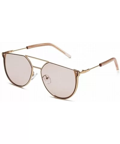 Metal Sunglasses Female Models Sunglasses Retro Tea Glasses - Style 3 - CF18UDIIEW5 $28.16 Oversized