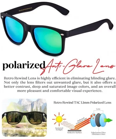 Classic Polarized Sunglasses - Matte Black - Revo Green - CC1960SWL2Q $17.73 Rimless